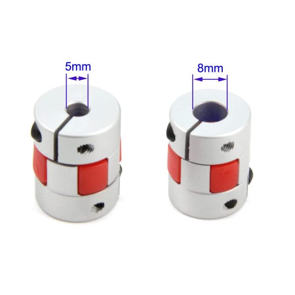 5mm to 8mm Aluminium Plum Flexible Shaft Coupling Yeebyee D20xL25-2